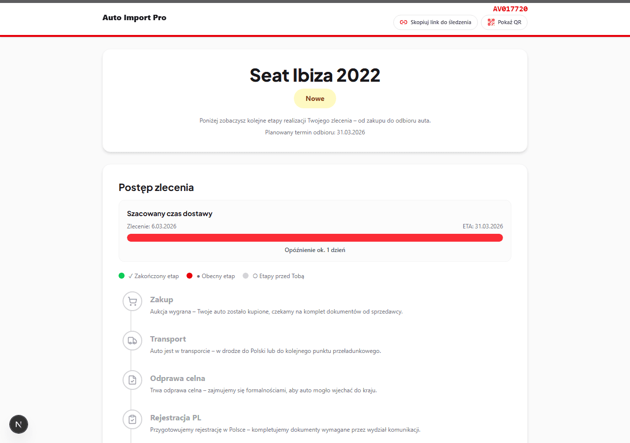 Panel /track: Wejście do śledzenia